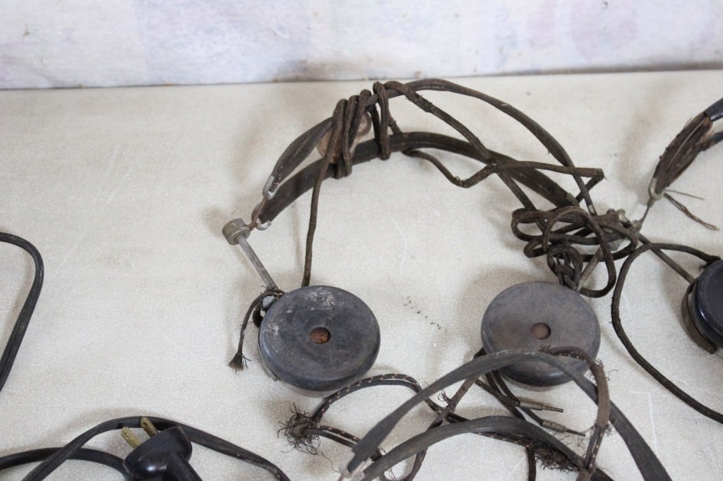 Old Head Phones, Binoculars, Motor, Drill Press - 3