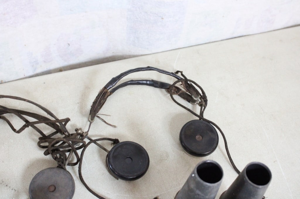 Old Head Phones, Binoculars, Motor, Drill Press - 7