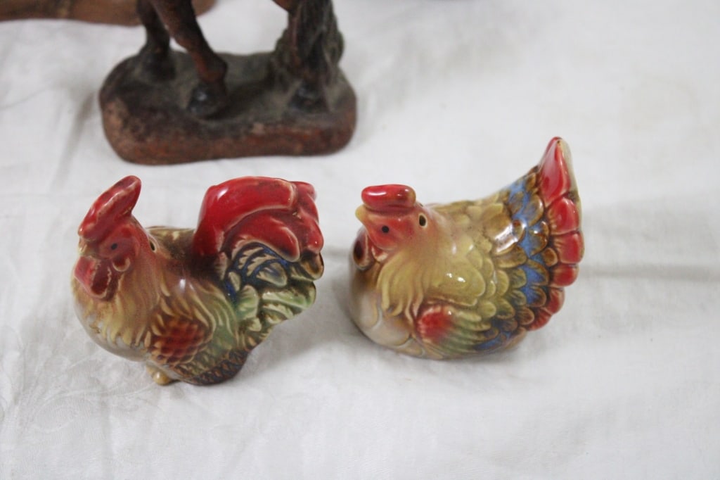 Syroco & Porcelain Horses, S&P Shakers Figural - 8