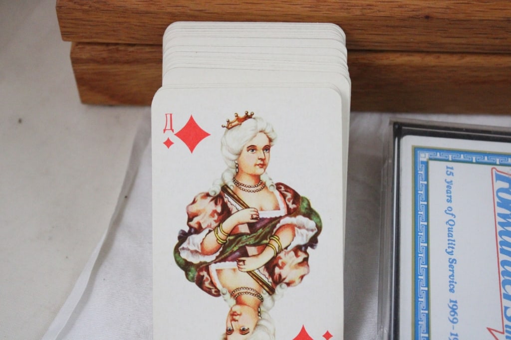 Advertising Playing Card Decks Wooden Dresser Box - 10