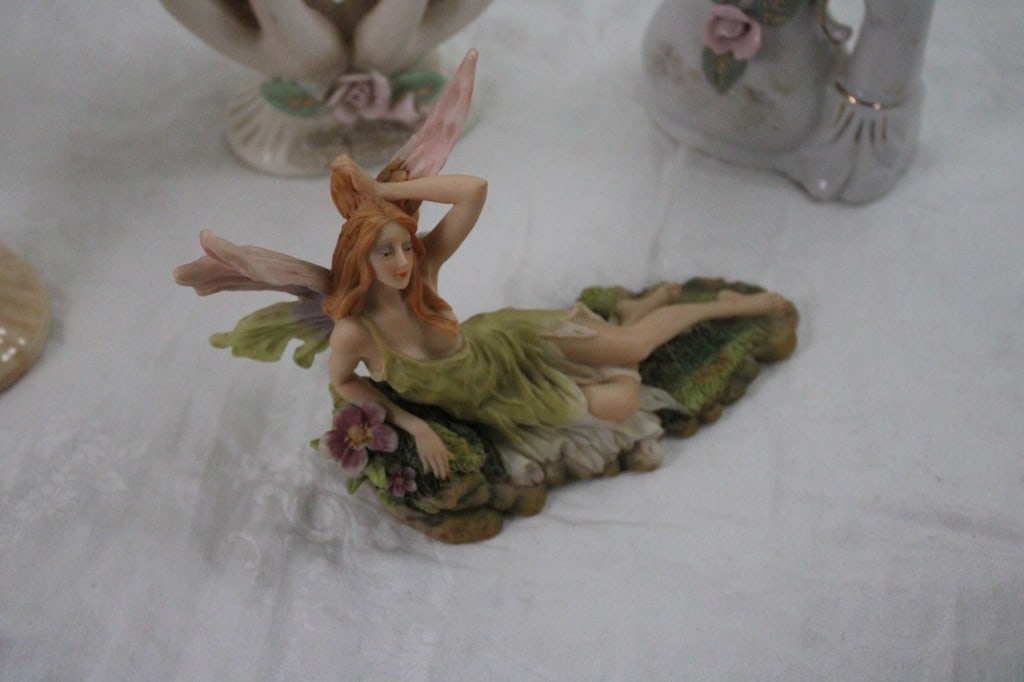 4 Hand Vases, Fairy Figurine, Lefton Bird Figurine - 14