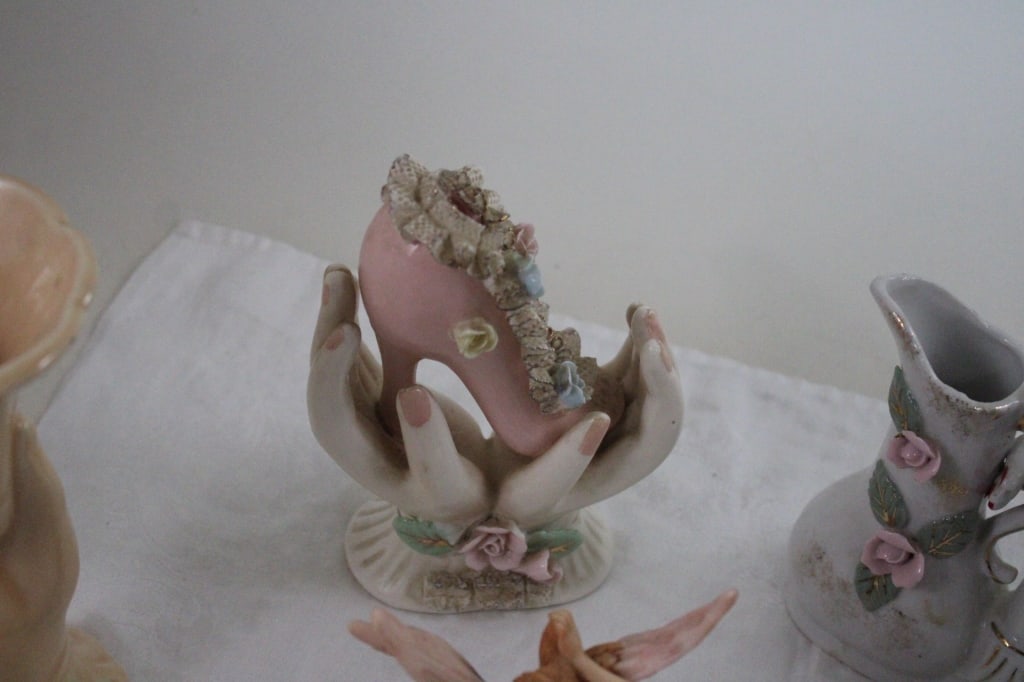 4 Hand Vases, Fairy Figurine, Lefton Bird Figurine - 3