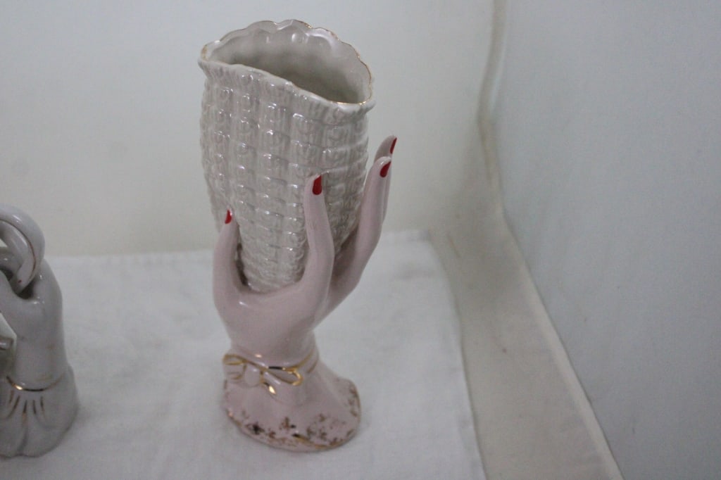 4 Hand Vases, Fairy Figurine, Lefton Bird Figurine - 8