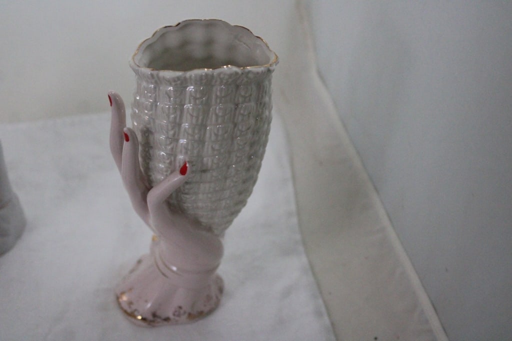 4 Hand Vases, Fairy Figurine, Lefton Bird Figurine - 9