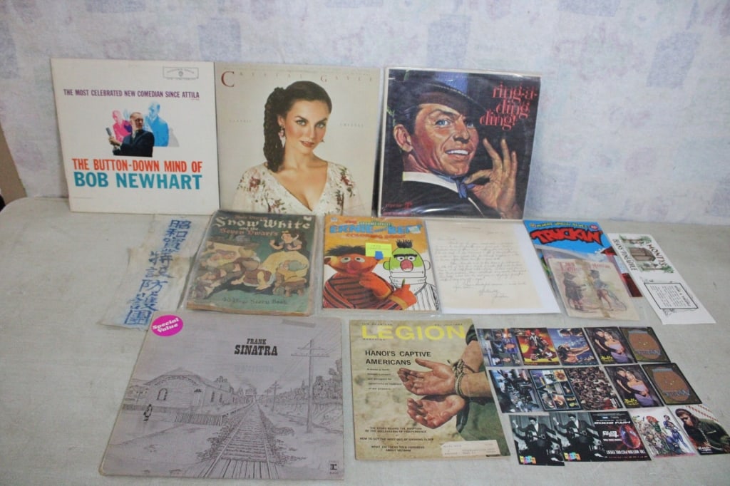 Antique & Vintage Ephemera & LP Albums: Antique & Vintage Ephemera & LP Albums - 1970 Jonathan Winters Signed Letter on His Personalized Stationary, 1938 Walt Disney Snow White & 7 Dwarfs 96 Page Story Book, 1968 Legion Magazine Vietnam War