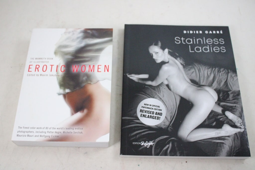 2 Adult Nude Books: 2 Adult Nude Books - Erotic Women, Stainless Ladies. Lot Size 9" x 8" x 2". 4 Lbs. All information and photos are intended to be as accurate as possible, but errors are possible. No item