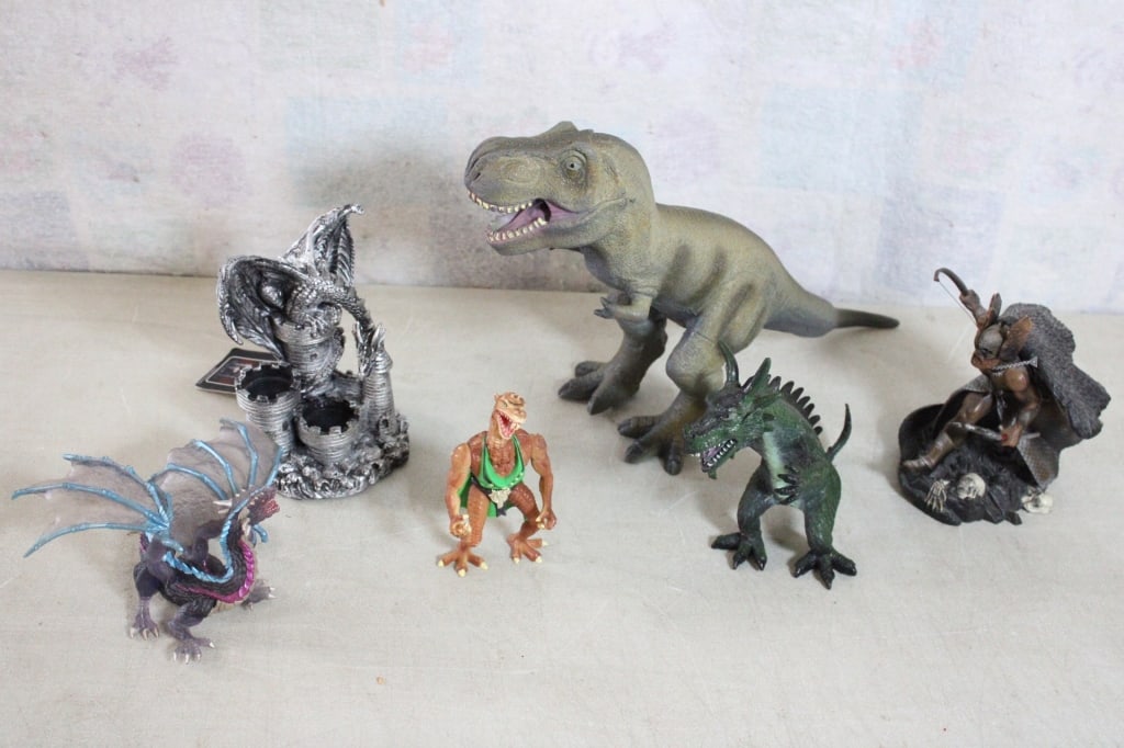 Dinosaurs, Dragons and More: Dinosaurs, Dragons and More - Lot Size 12" x 12" x 14". 5 Lbs. All information and photos are intended to be as accurate as possible, but errors are possible. No item may be returned or