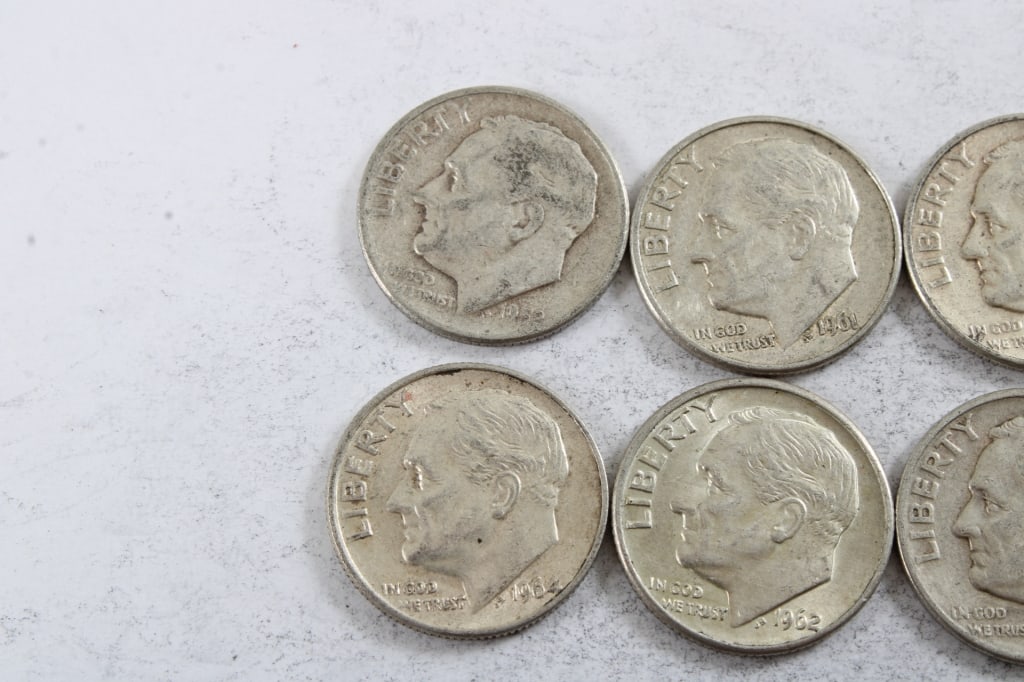 10 Silver Roosevelt Dimes - 2