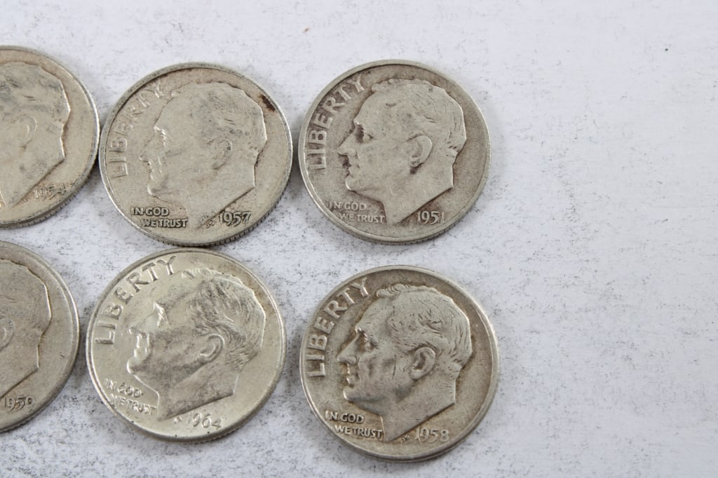 10 Silver Roosevelt Dimes - 4