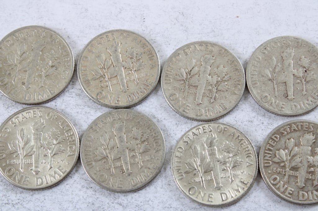 10 Silver Roosevelt Dimes - 6