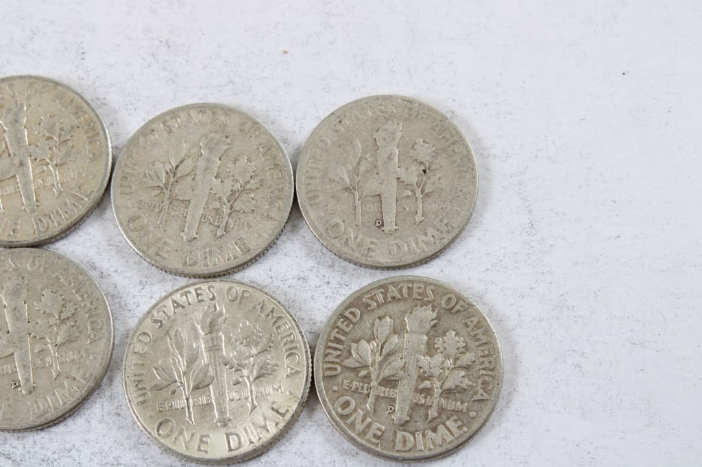 10 Silver Roosevelt Dimes - 7