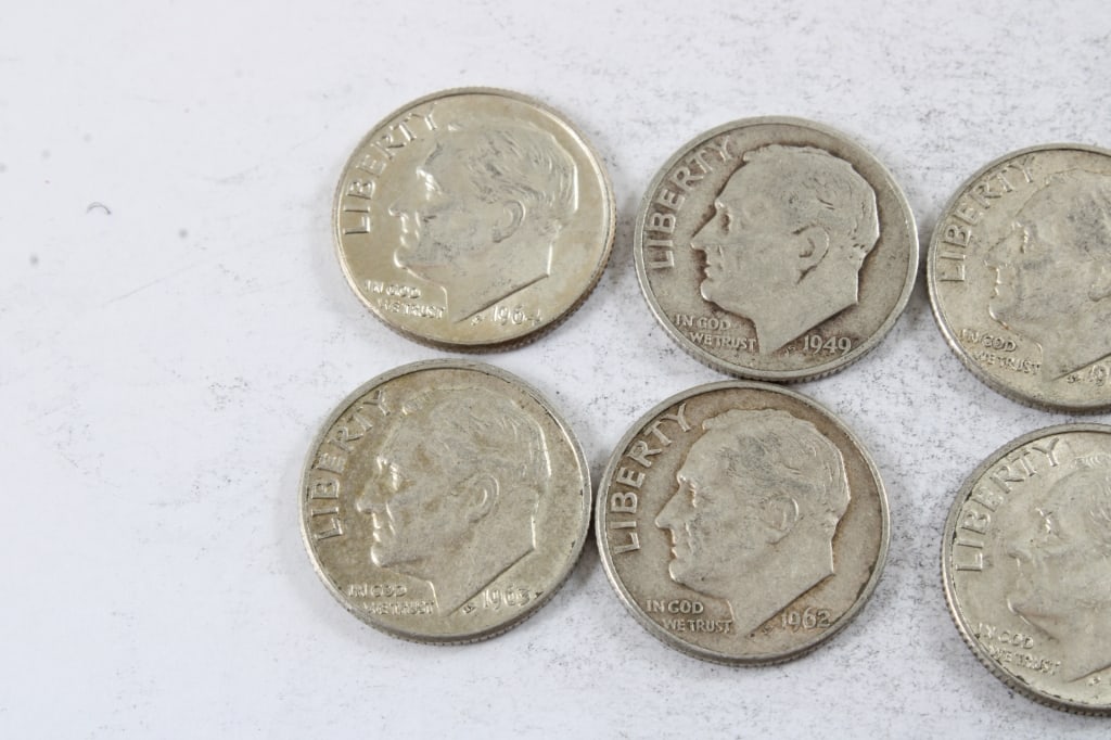 10 Silver Roosevelt Dimes - 2