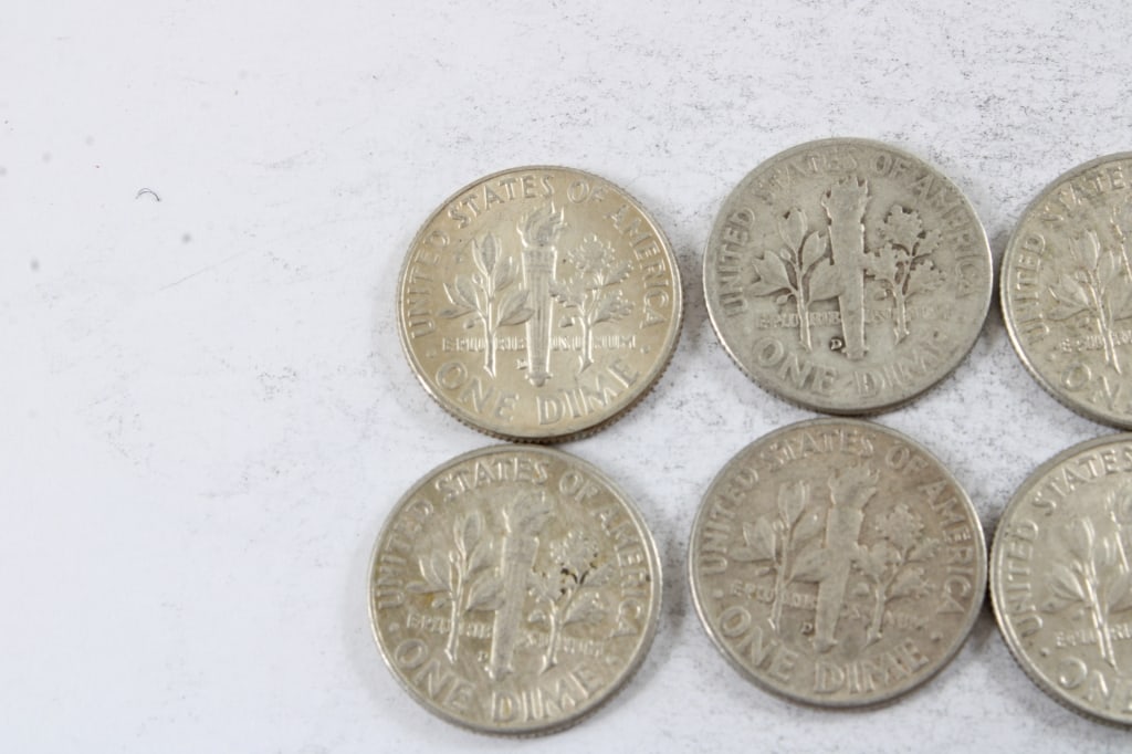 10 Silver Roosevelt Dimes - 5