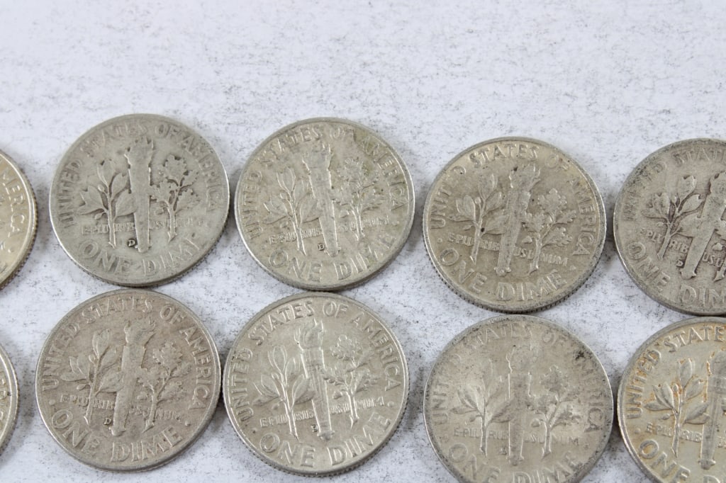 10 Silver Roosevelt Dimes - 6
