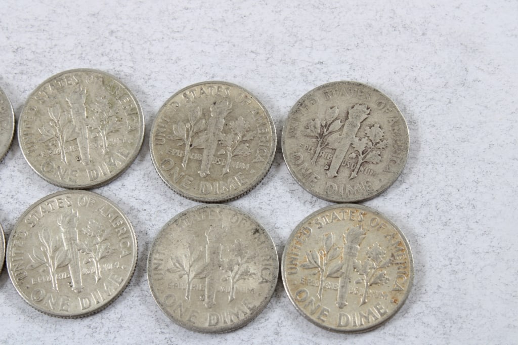 10 Silver Roosevelt Dimes - 7