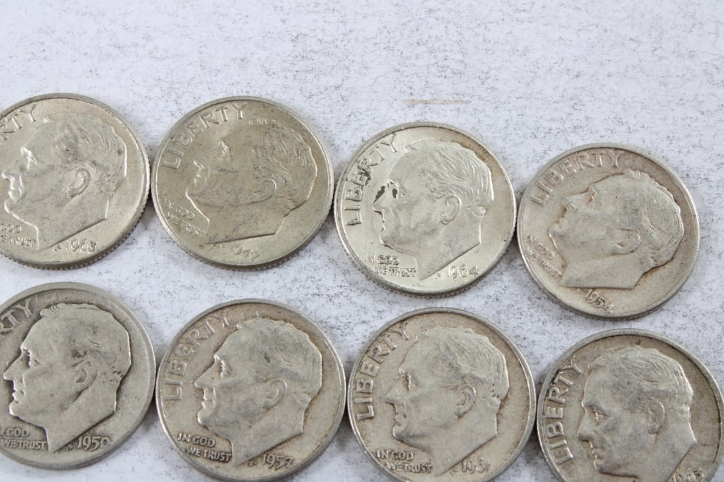 10 Silver Roosevelt Dimes - 3