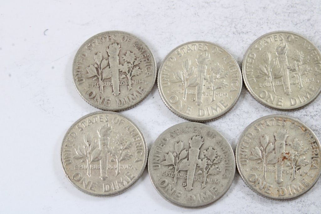10 Silver Roosevelt Dimes - 5