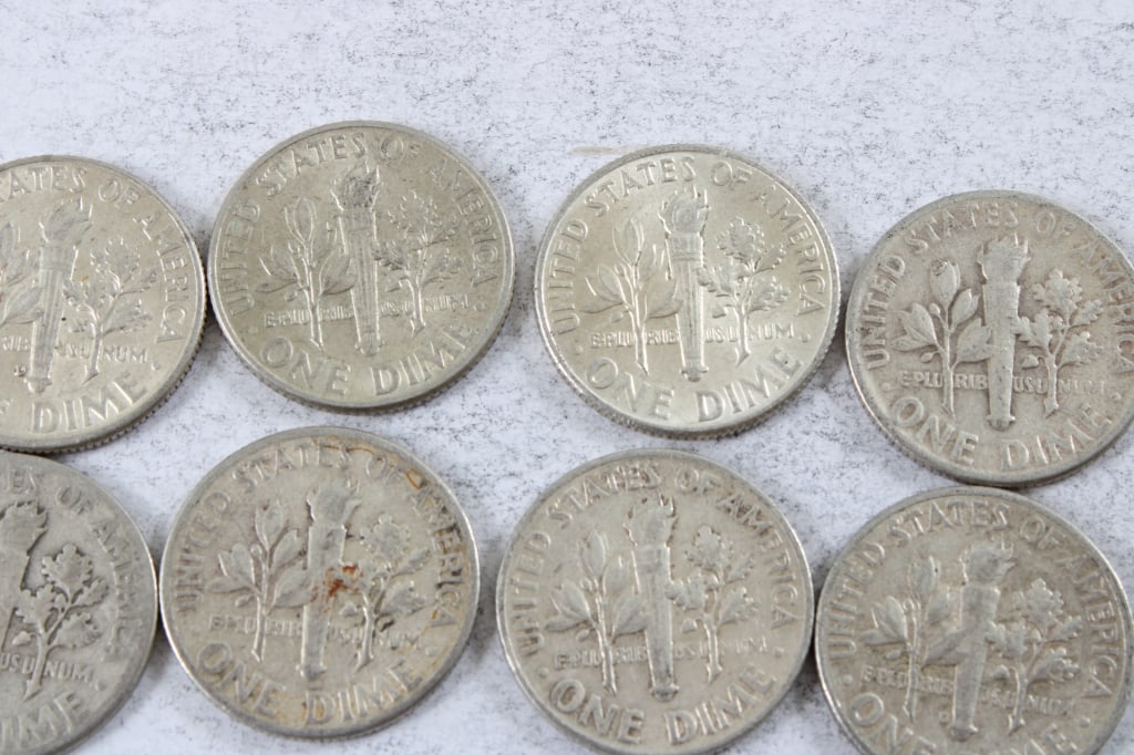 10 Silver Roosevelt Dimes - 6