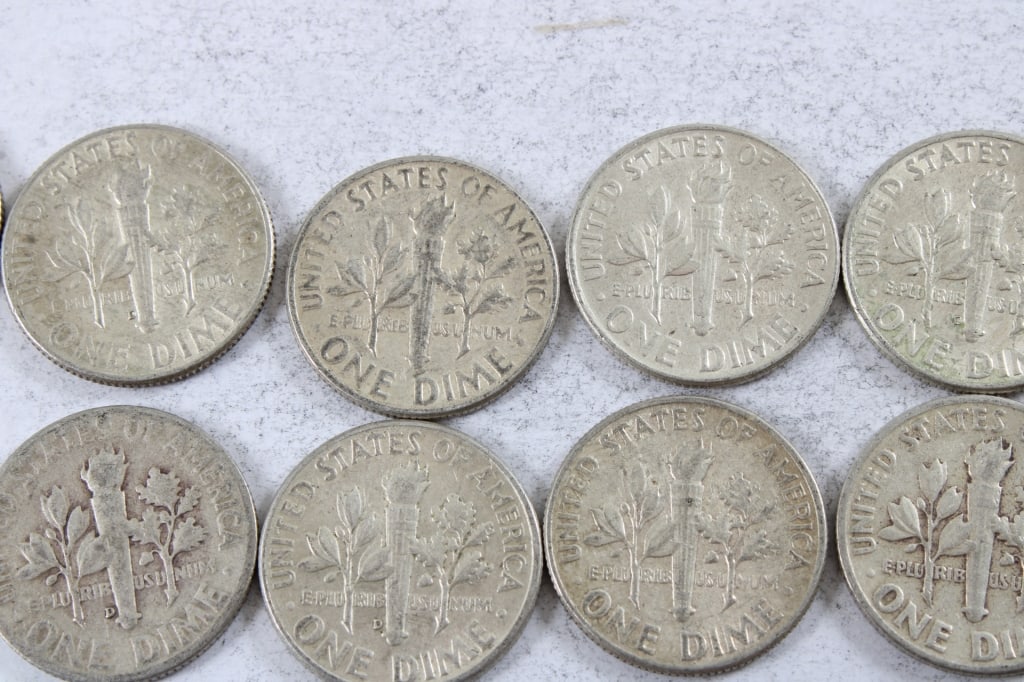 10 Silver Roosevelt Dimes - 6