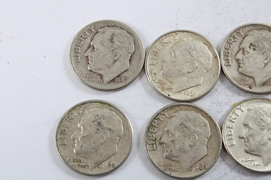 10 Silver Roosevelt Dimes - 2