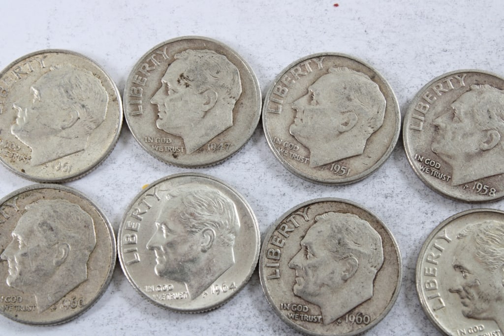 10 Silver Roosevelt Dimes - 3