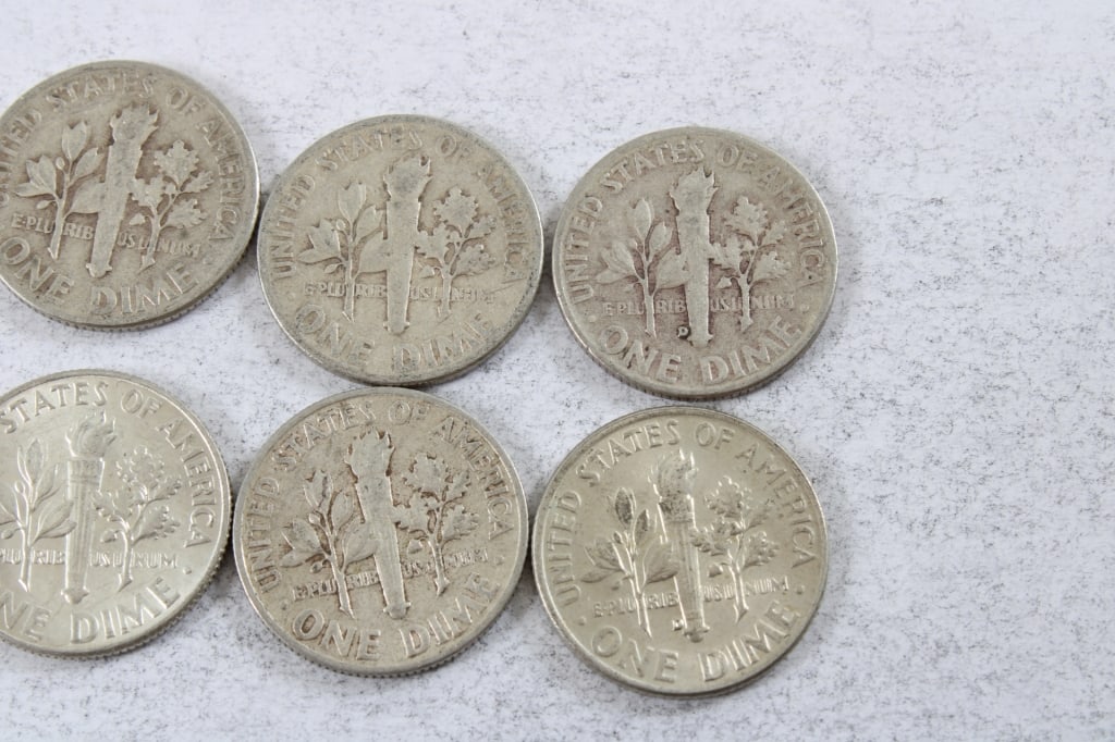 10 Silver Roosevelt Dimes - 7