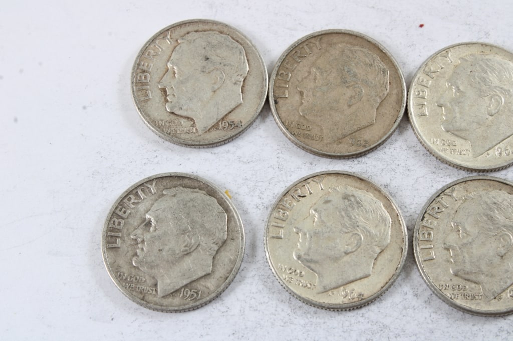 10 Silver Roosevelt Dimes - 2