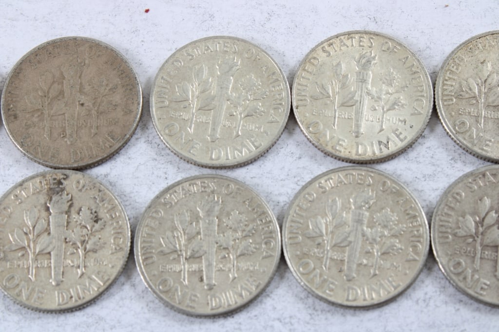 10 Silver Roosevelt Dimes - 6