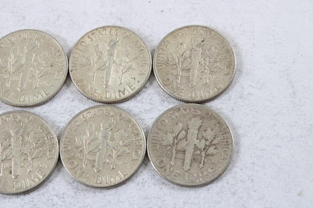 10 Silver Roosevelt Dimes - 7
