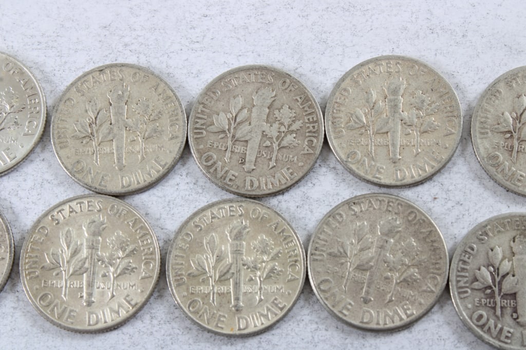 10 Silver Roosevelt Dimes - 6