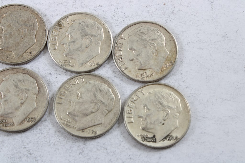 10 Silver Roosevelt Dimes - 4