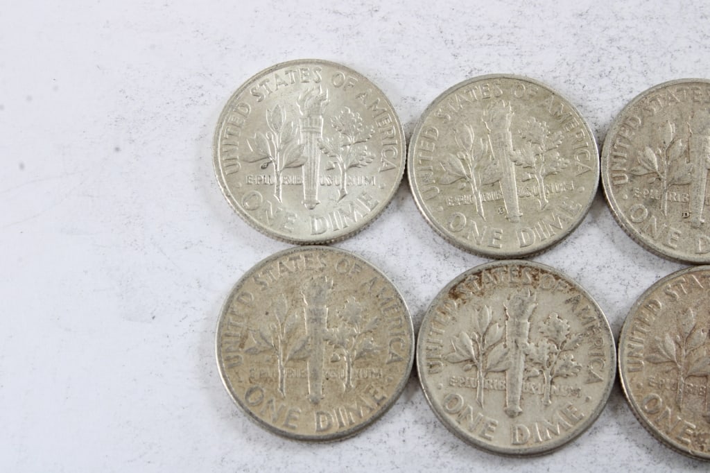10 Silver Roosevelt Dimes - 5