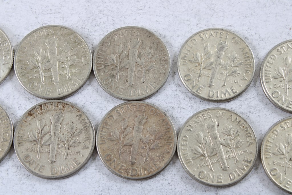10 Silver Roosevelt Dimes - 6