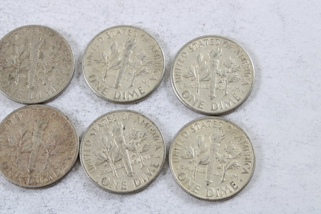 10 Silver Roosevelt Dimes - 7