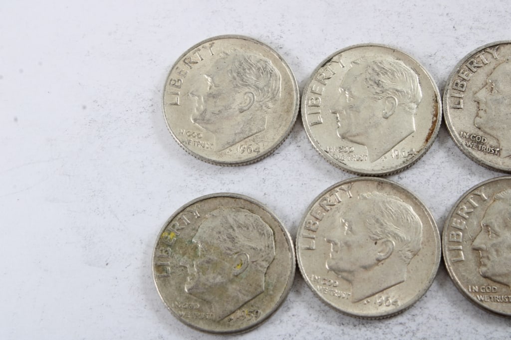 10 Silver Roosevelt Dimes - 2