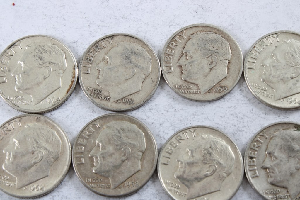10 Silver Roosevelt Dimes - 3