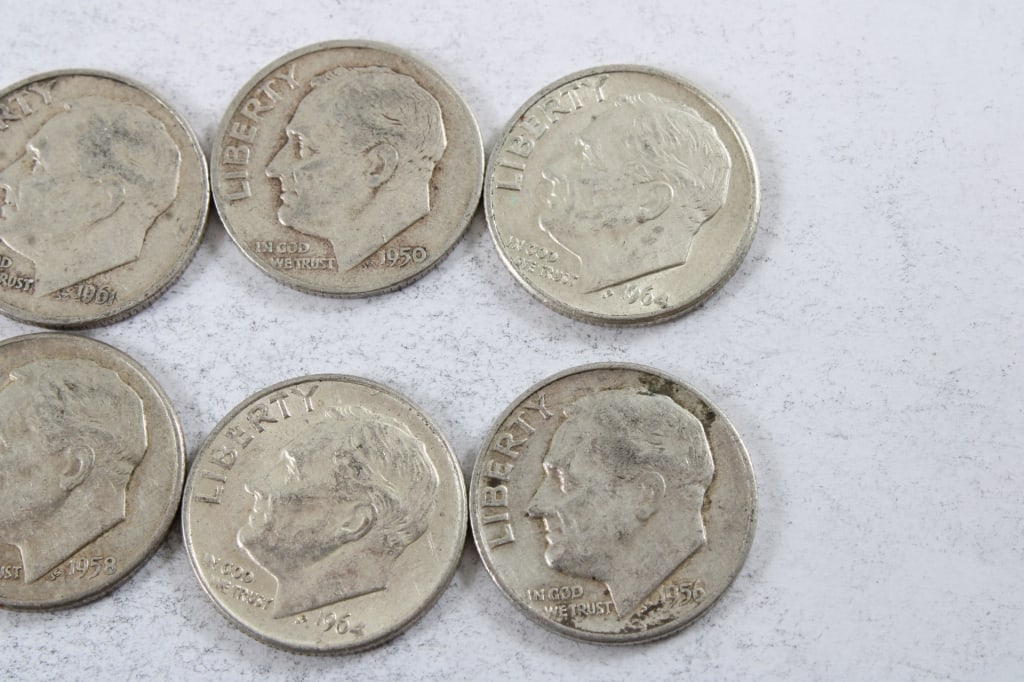 10 Silver Roosevelt Dimes - 4