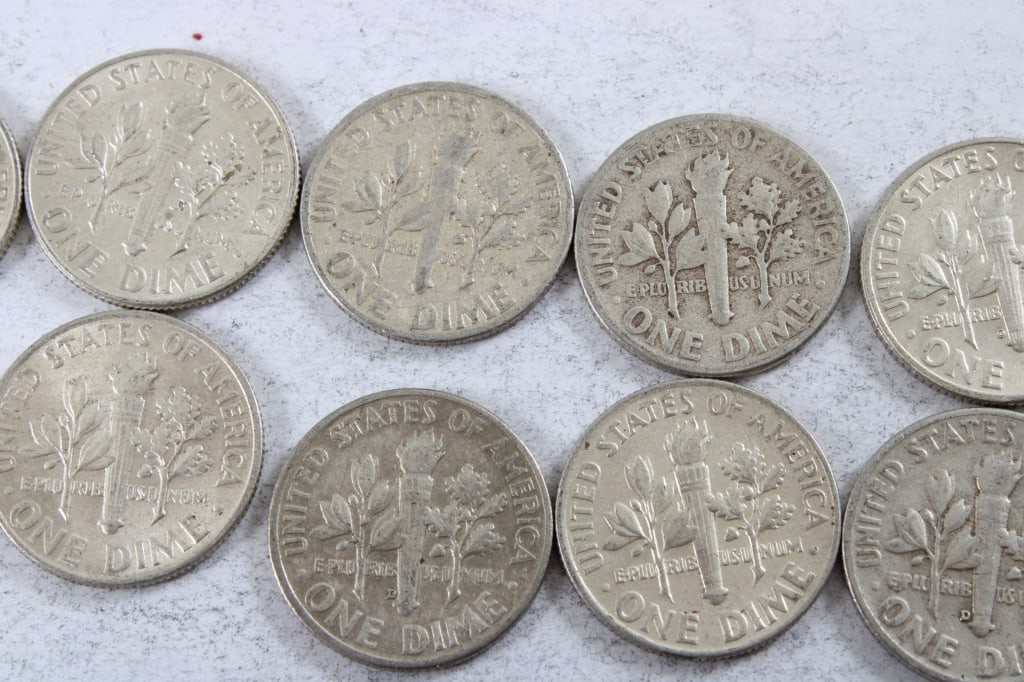 10 Silver Roosevelt Dimes - 6