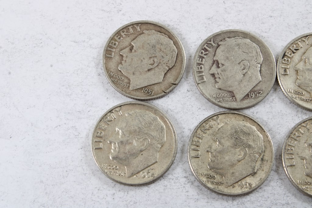10 Silver Roosevelt Dimes - 2
