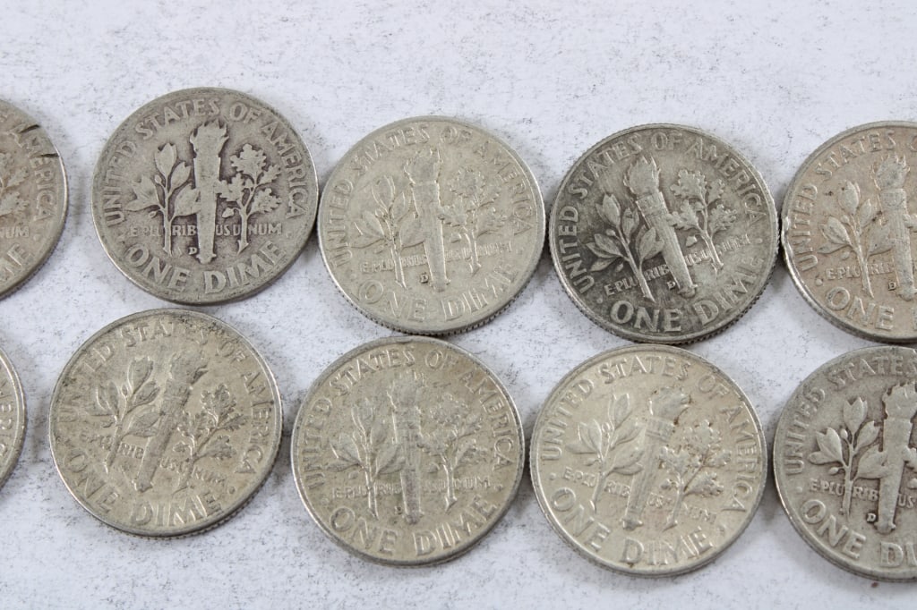 10 Silver Roosevelt Dimes - 6