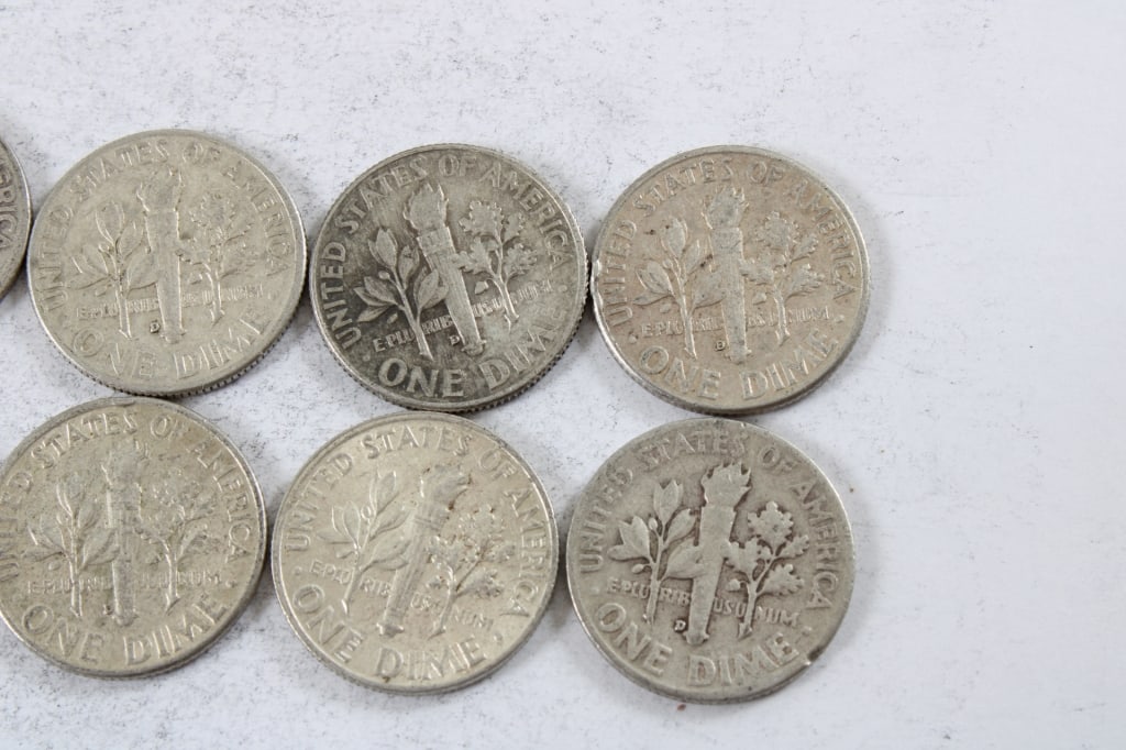 10 Silver Roosevelt Dimes - 7