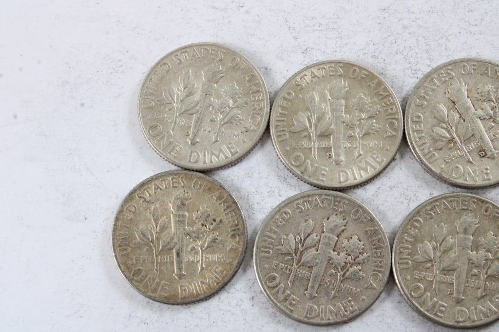 10 Silver Roosevelt Dimes - 5