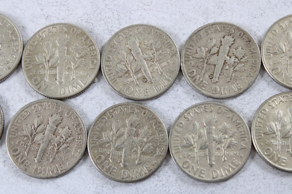 10 Silver Roosevelt Dimes - 6