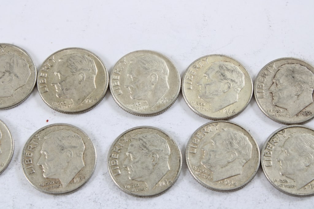 10 Silver Roosevelt Dimes - 3