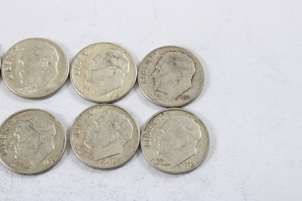 10 Silver Roosevelt Dimes - 4