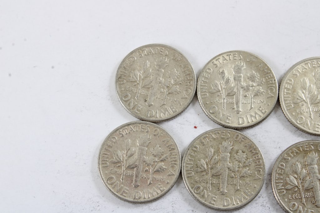 10 Silver Roosevelt Dimes - 5