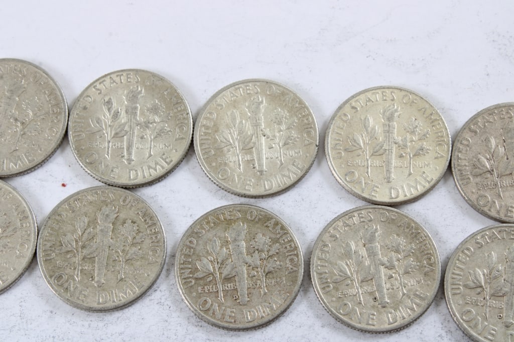 10 Silver Roosevelt Dimes - 6