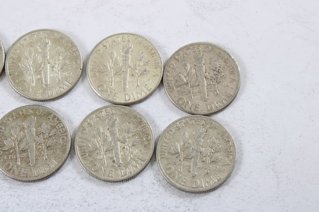 10 Silver Roosevelt Dimes - 7