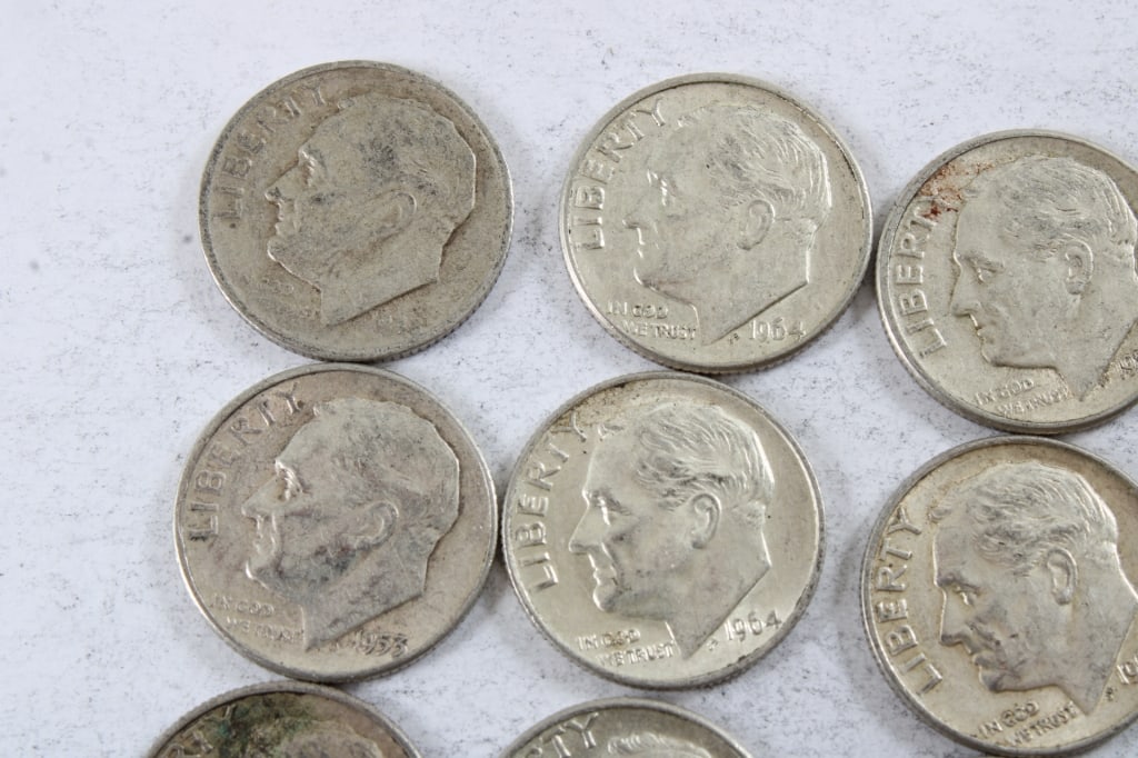10 Silver Roosevelt Dimes - 2