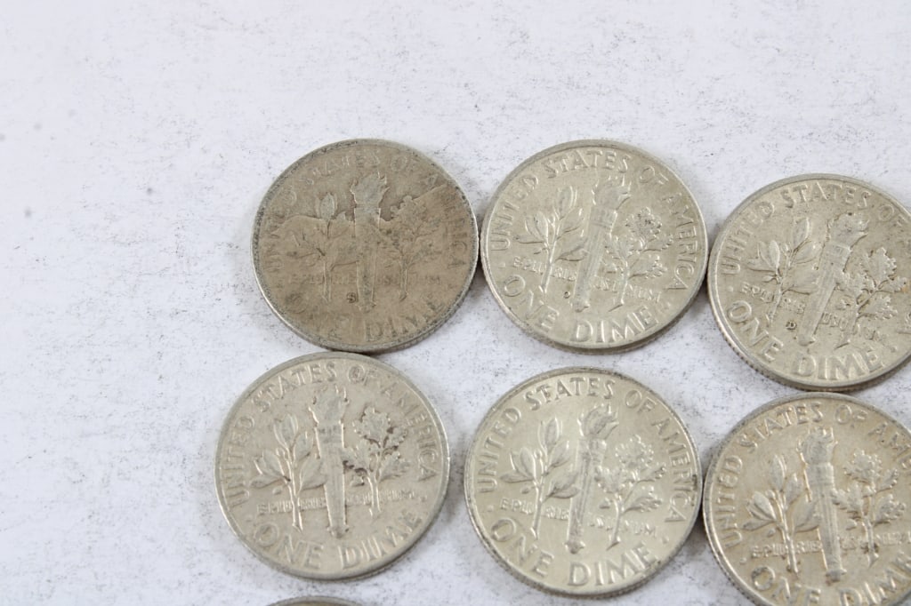 10 Silver Roosevelt Dimes - 6